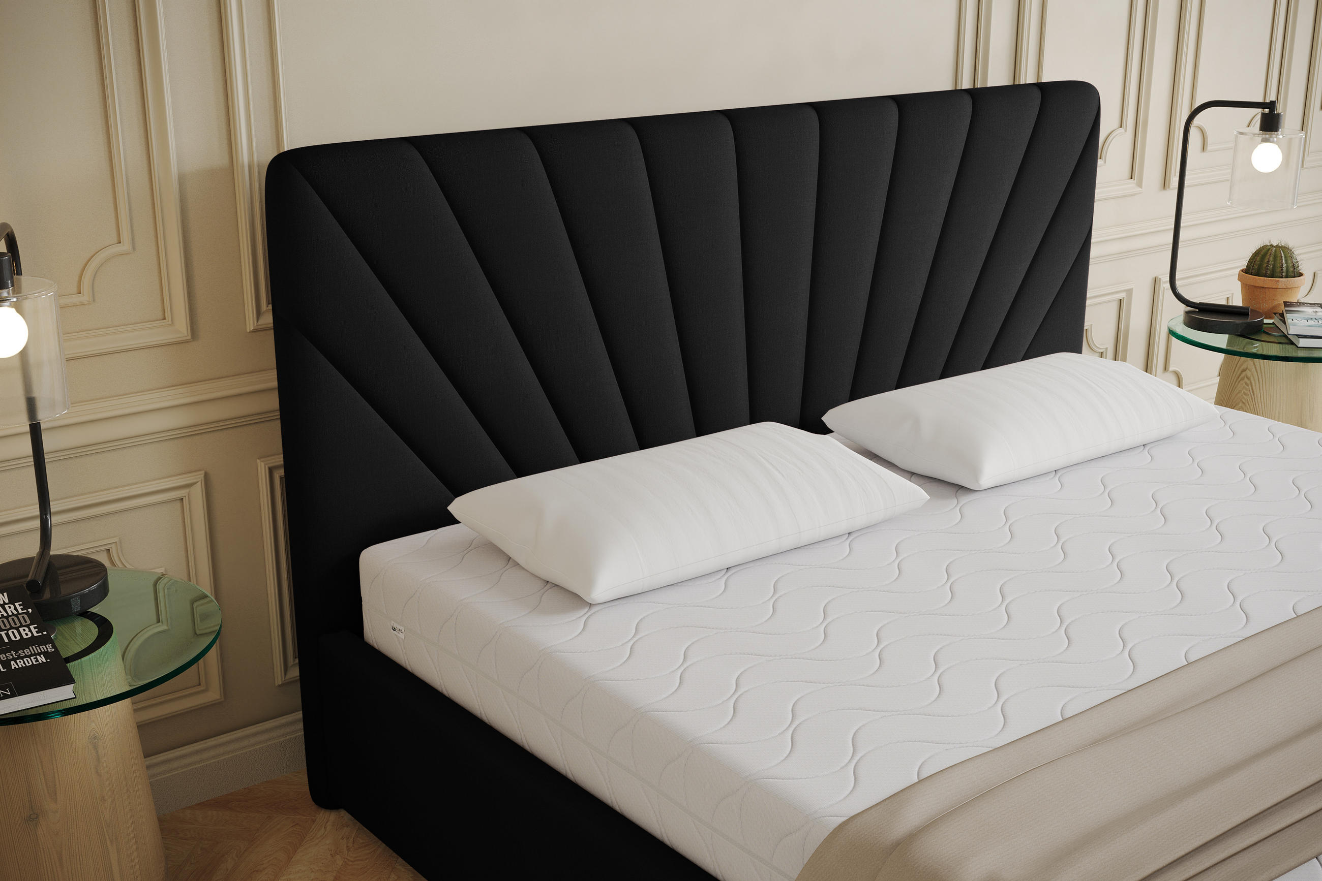 Thumbnail - Panda Möbel Polsterbett, Schwarz, Holz, Mode, 180x200 cm, Oeko-Tex® Standard 100, Schlafzimmer, Betten, Polsterbetten