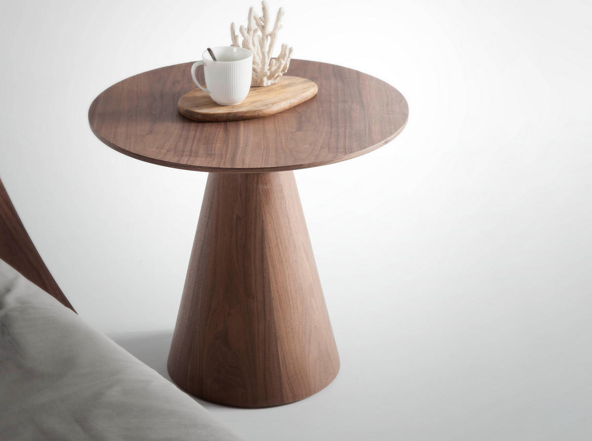 ECKTISCH Runder aus Nussbaumholz Ø60/55 cm - Walnussfarben/Braun, Holz/Holzwerkstoff (60/60/55cm) - ANGEL CERDA