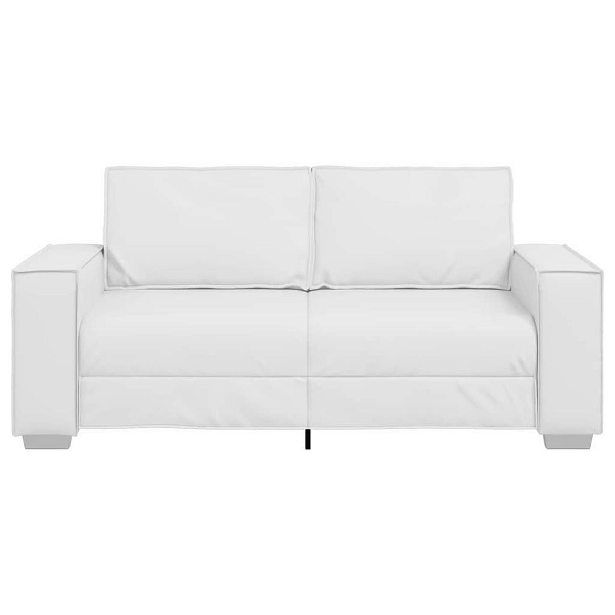 ZWEISITZER-SOFA Weiss 180 Cm Kunstleder - Weiß, Leder (78/84/180cm) - vidaXL