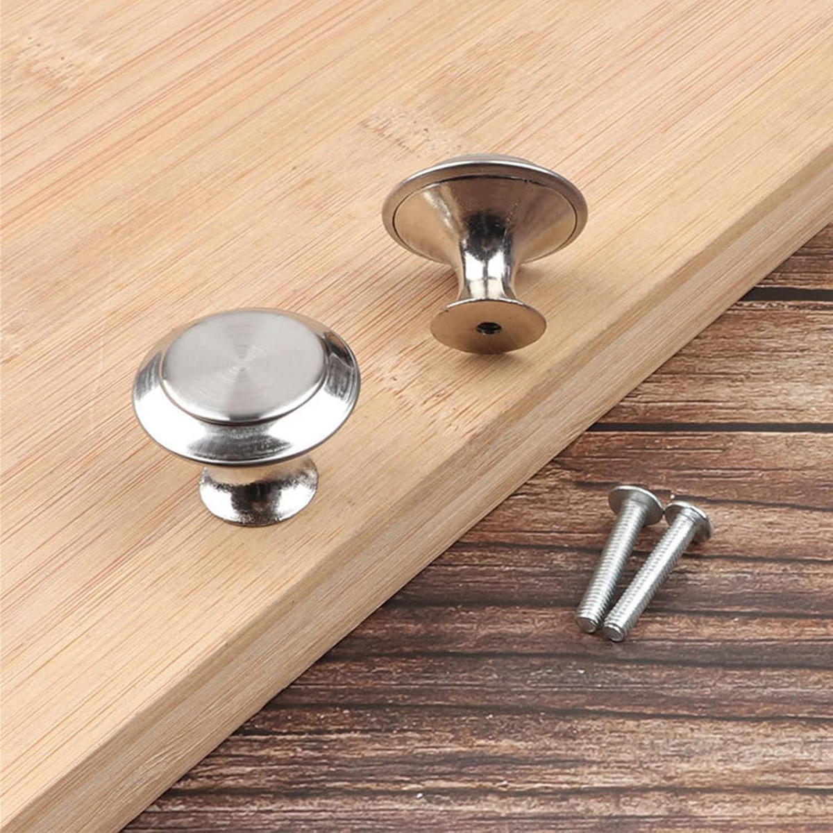 SCHRANKKNOPF Weiß 10er-Set 30 mm - Silberfarben, Metall (3/2.3/3cm)