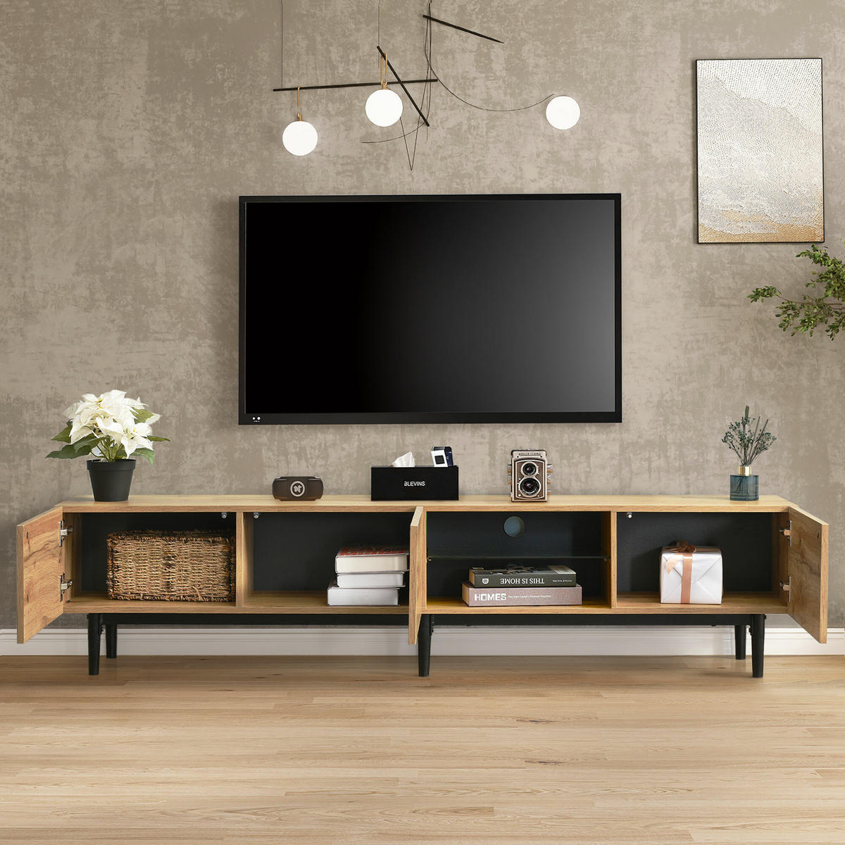 TV-MÖBEL Braun 175 /31 /41 cm - Braun, Holz (31/41/175cm) - Urban Meuble