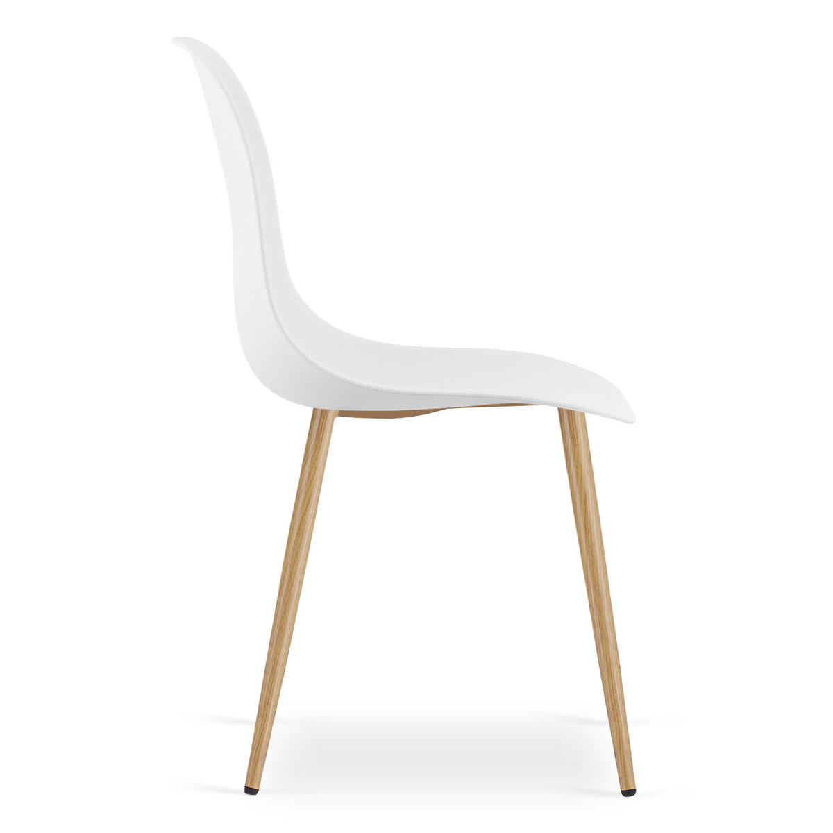 ESSZIMMERSTUHL 4-er Set KALEO weißer Sitz, natürliche Beine - Weiß/Naturfarben, Kunststoff (46/84/51cm) - Valora