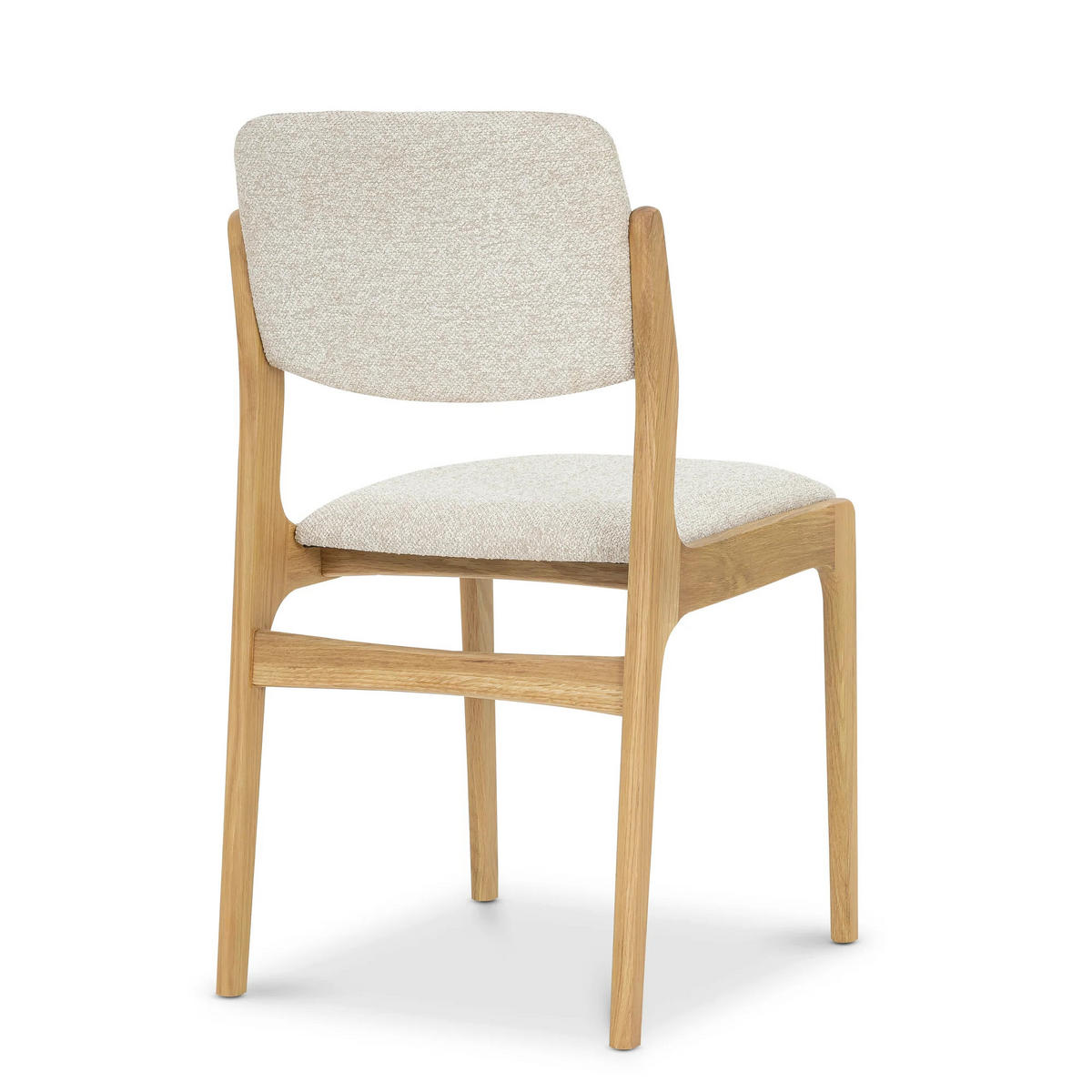 ESSZIMMERSTUHL Oslo 2er Set, Natur Eiche + beiger Stoff - Beige, Holz (52/83/45cm) - WOODEK