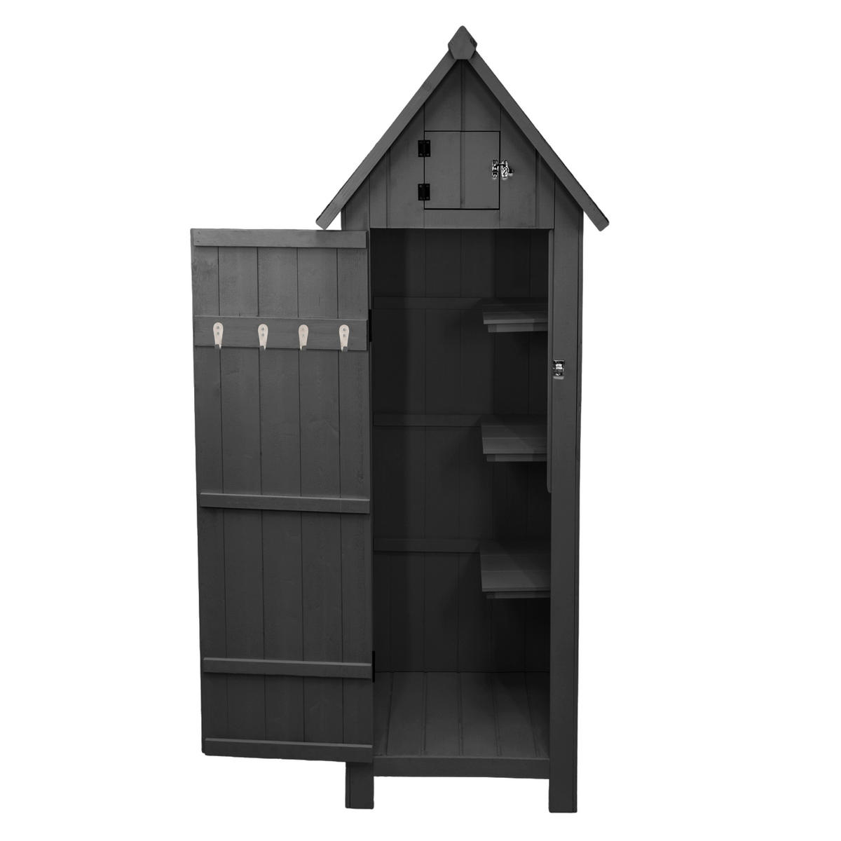 GARTENSCHRANK aus Holz – Grau - Grau, Holz (66/178/46cm)