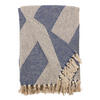 DECKE Diagonal 130x180 cm, 100% Baumwolle, Royal-Natur - Blau/Naturfarben, Textil (130/180cm) - Au Maison