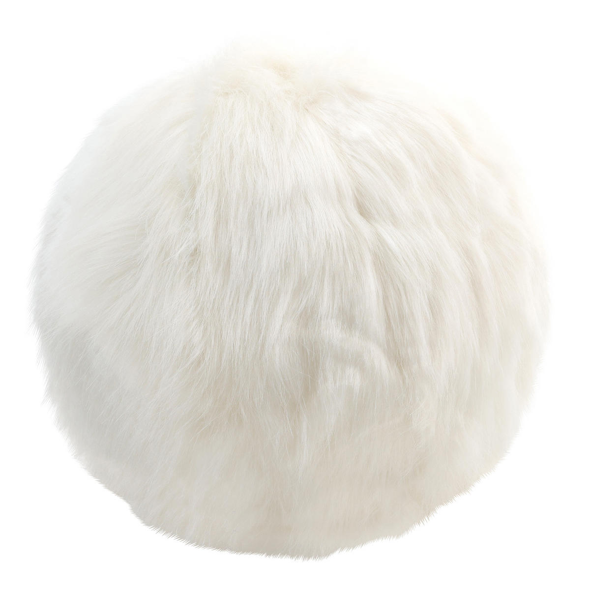 DEKOKISSEN Kunstfell Ball 2er-Set - Weiß/Grau, Textil (30/30cm)