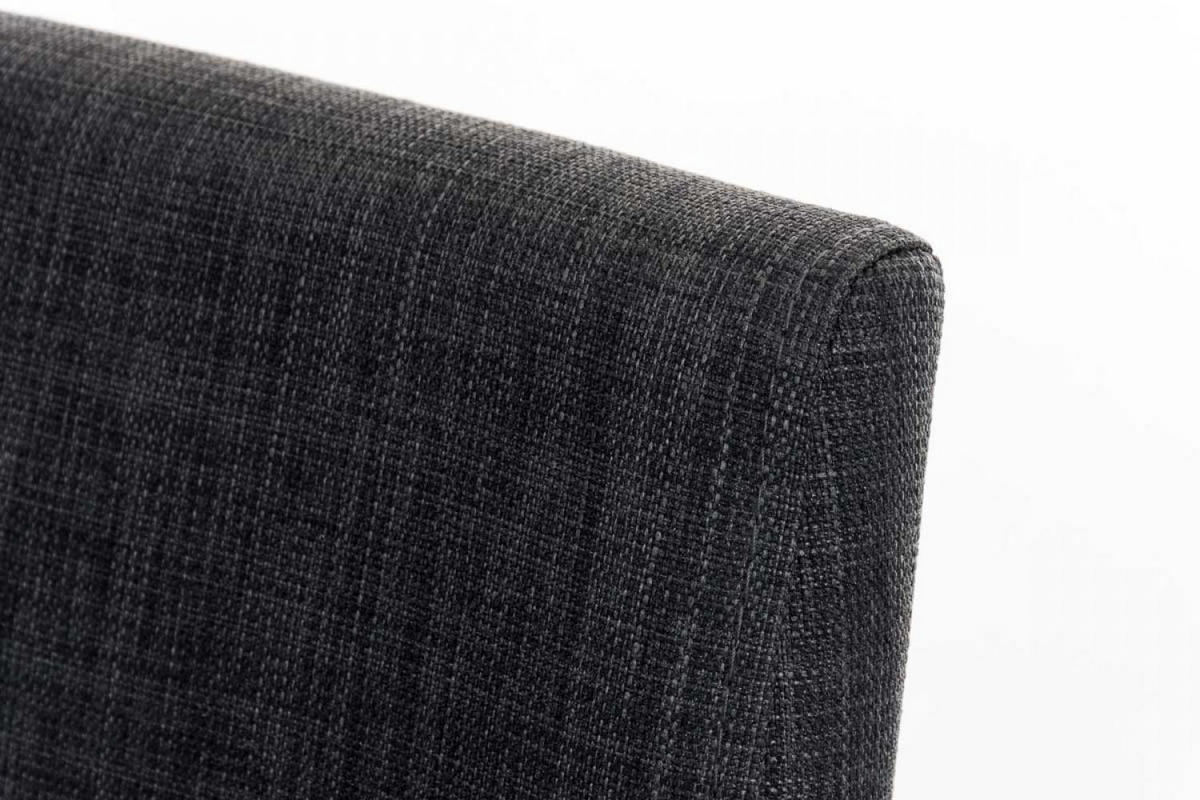 BARHOCKER 2er Set Stoff Dunkelgrau - Dunkelgrau/Weiß, Textil/Metall (42/86/44cm) - CLP