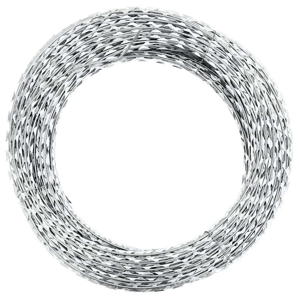 STACHELDRAHT Concertina Klingendraht Verzinkter Stahl 60 M - Silberfarben, Metall (6000cm) - vidaXL
