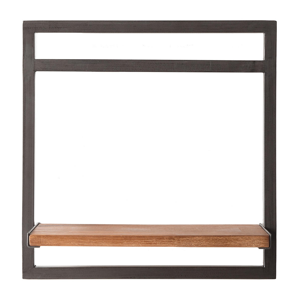 WANDREGAL - Akazie massiv / Metall - Akaziefarben, Holz (40/40/19cm) - home24