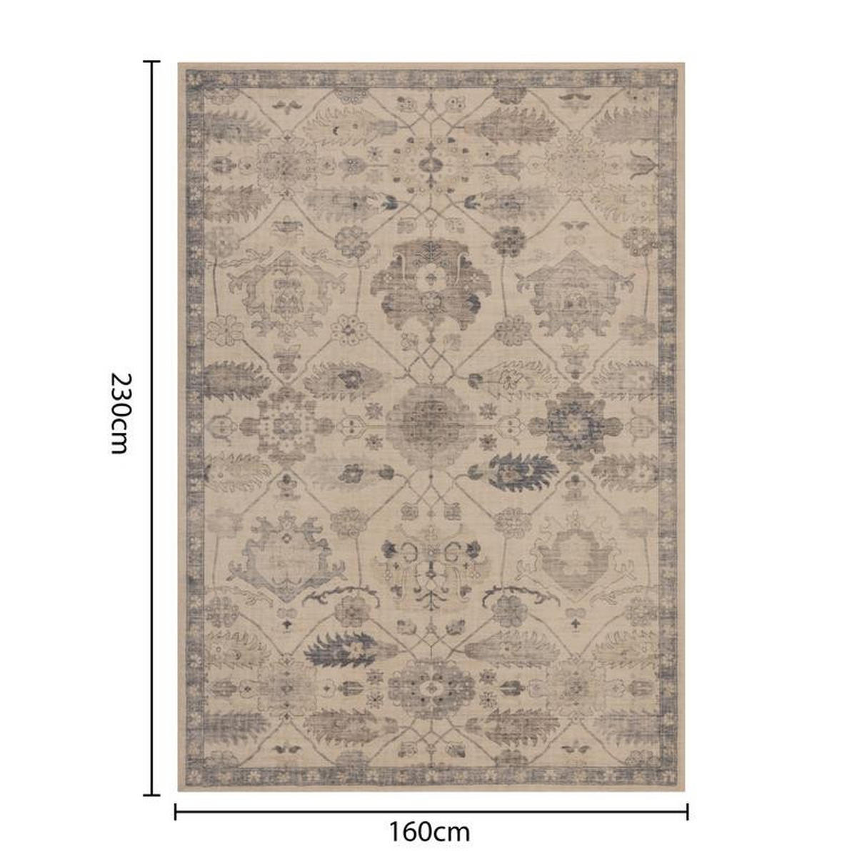 VINTAGE-TEPPICH Mastic Beige/Blau 200x290 cm - Multicolor, Textil (200/290cm) - Vercai Rugs