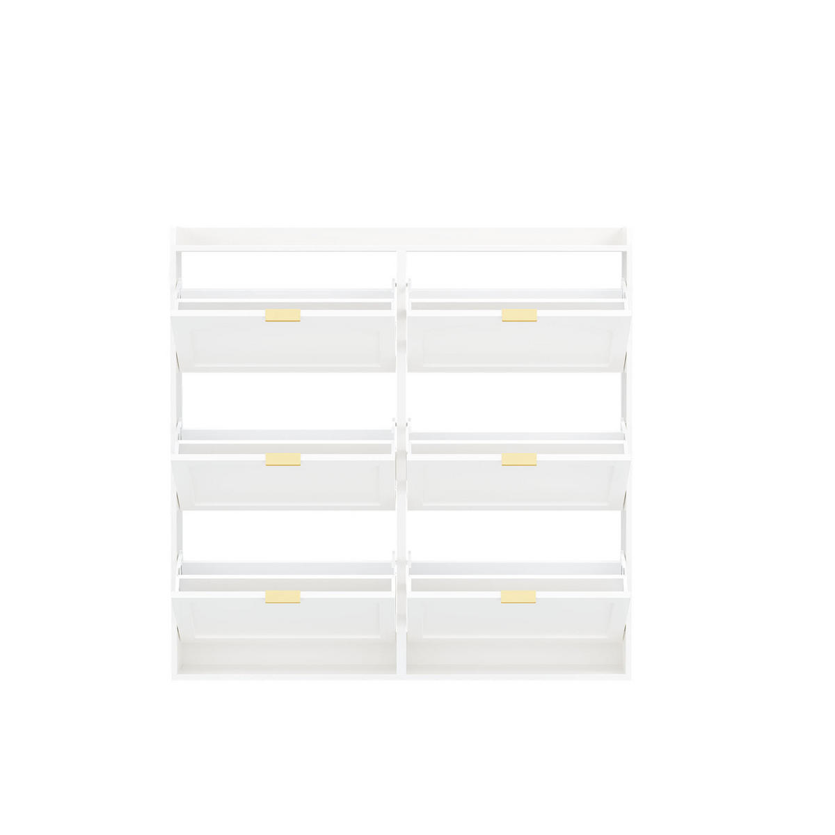 SCHUHSCHRANK 120/23/118 cm mit 6 Klappfächern aus MDF und Spanplatte, platzsparend und staubgeschützt, Weiß - Weiß, Holzwerkstoff (120/118/23cm) - Redom