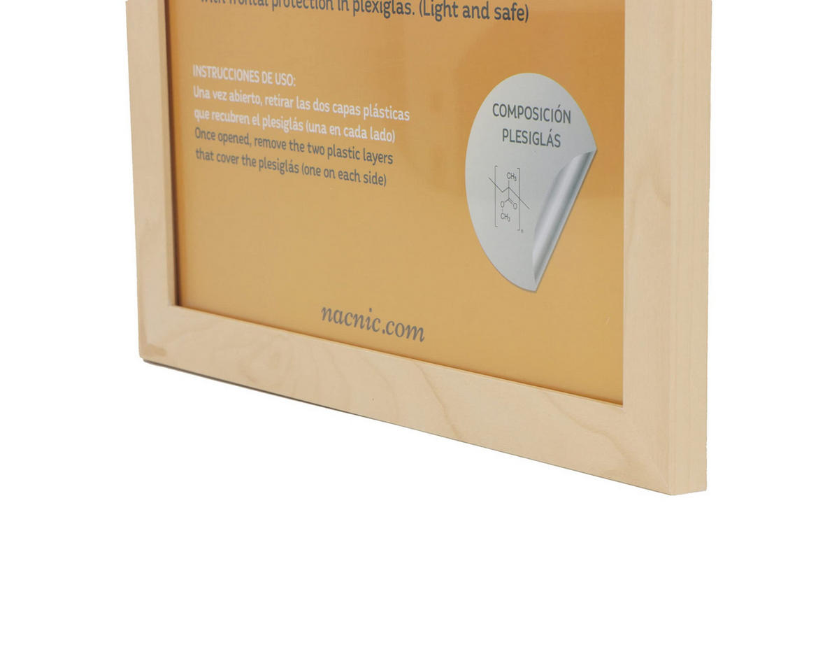 RAHMEN Set mit 12 aus MDF und Acrylglas Schutz und Aussteller für Fotografien, Bilder, Poster, Gemälde, Dekoration für Haus Farbe Hellholz A4 - Beige, Holz (21/3/29.7cm) - Nacnic