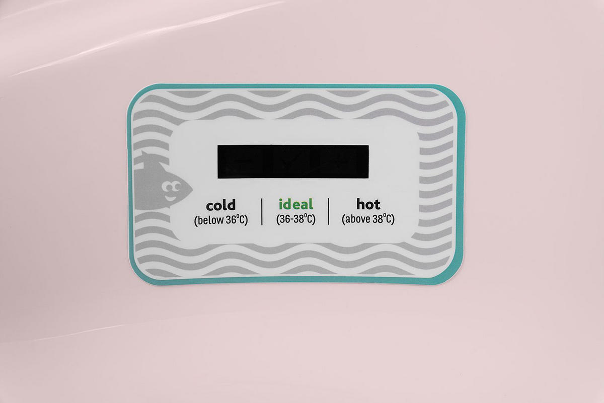 BABYBADEWANNE Hippo rosa anatomisch geformt, 94 cm, integrierter Thermometer - Rosa, Kunststoff (53/94cm) - Kikka boo