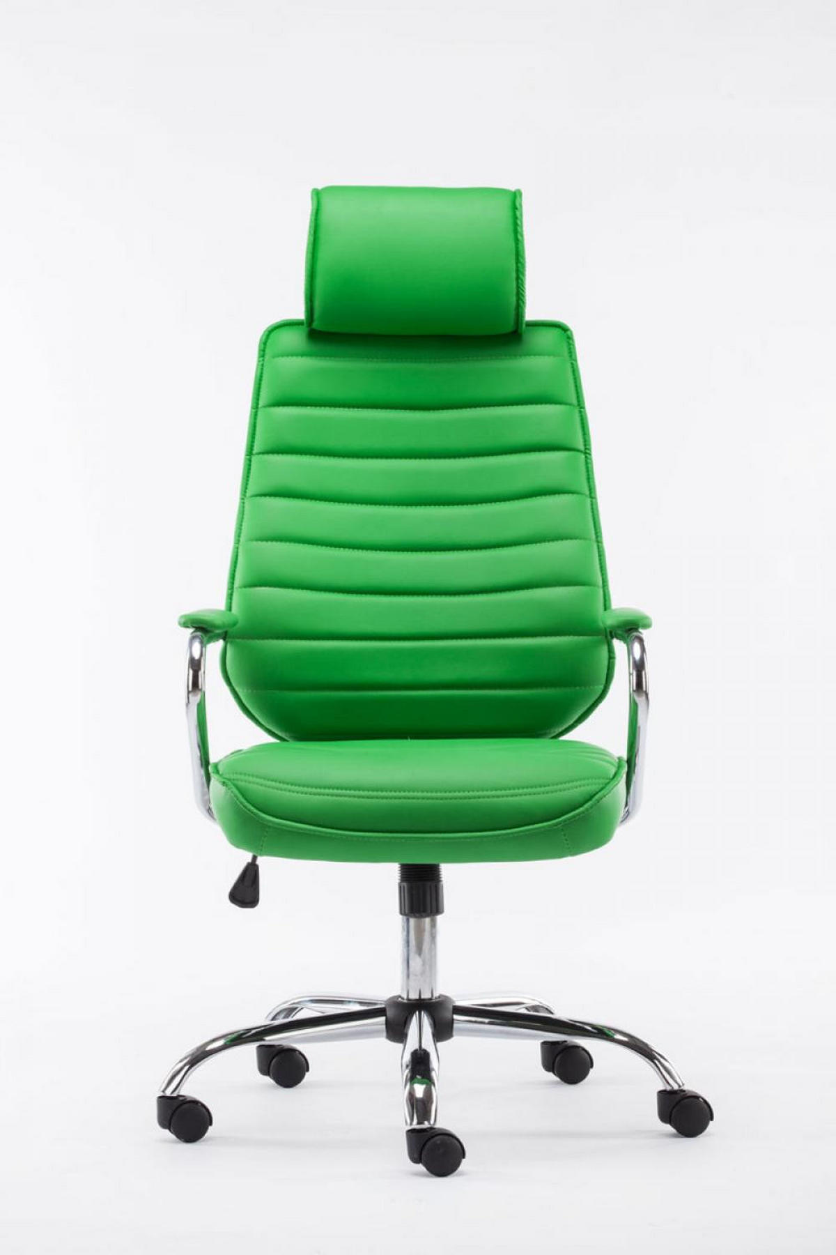 CHEFSESSEL Lederlook grün - Chromfarben/Grün, Textil/Metall (60/117/67cm) - CLP