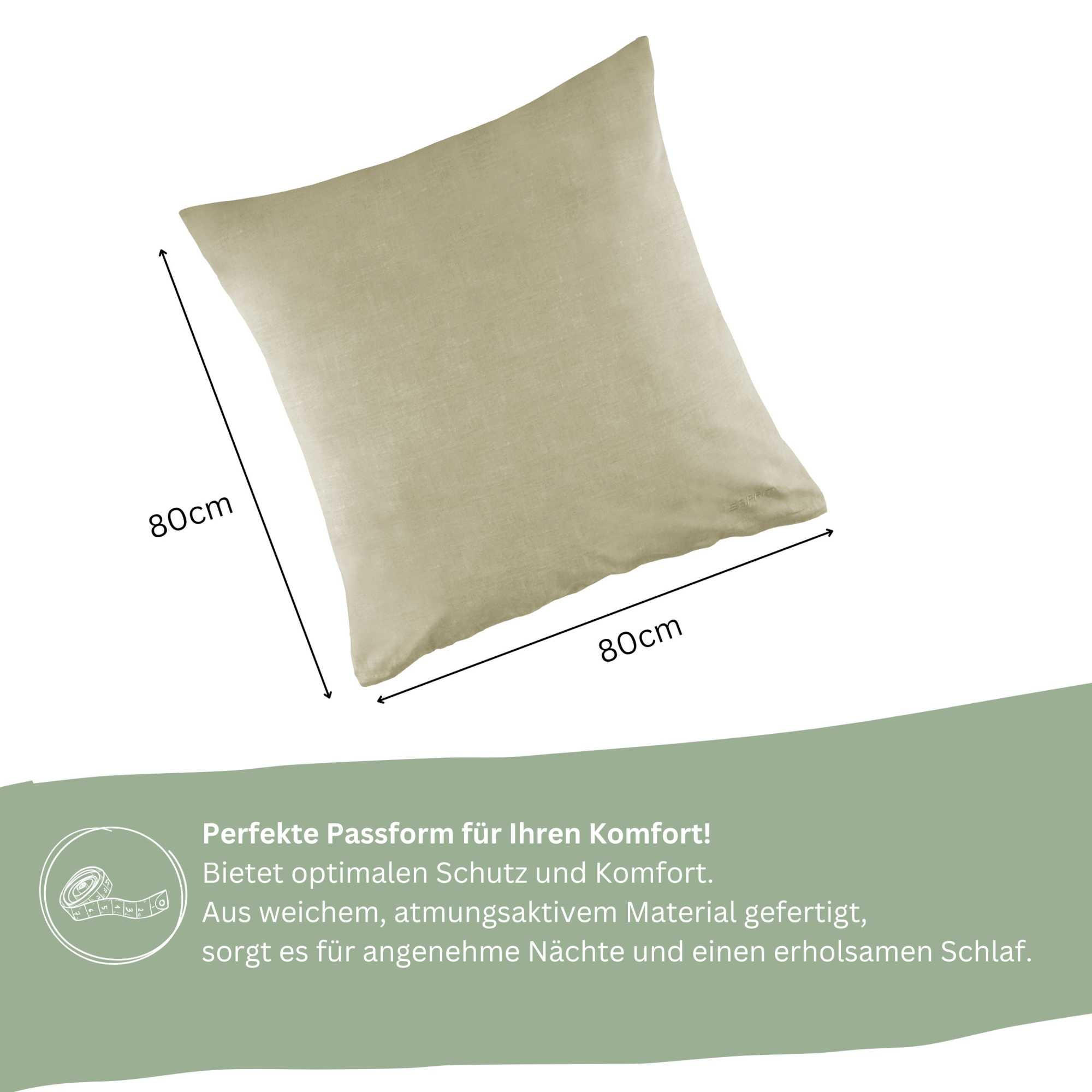 RENFORCÉ KISSENBEZUG HARP - Beige, Textil (80/80cm) - Esprit
