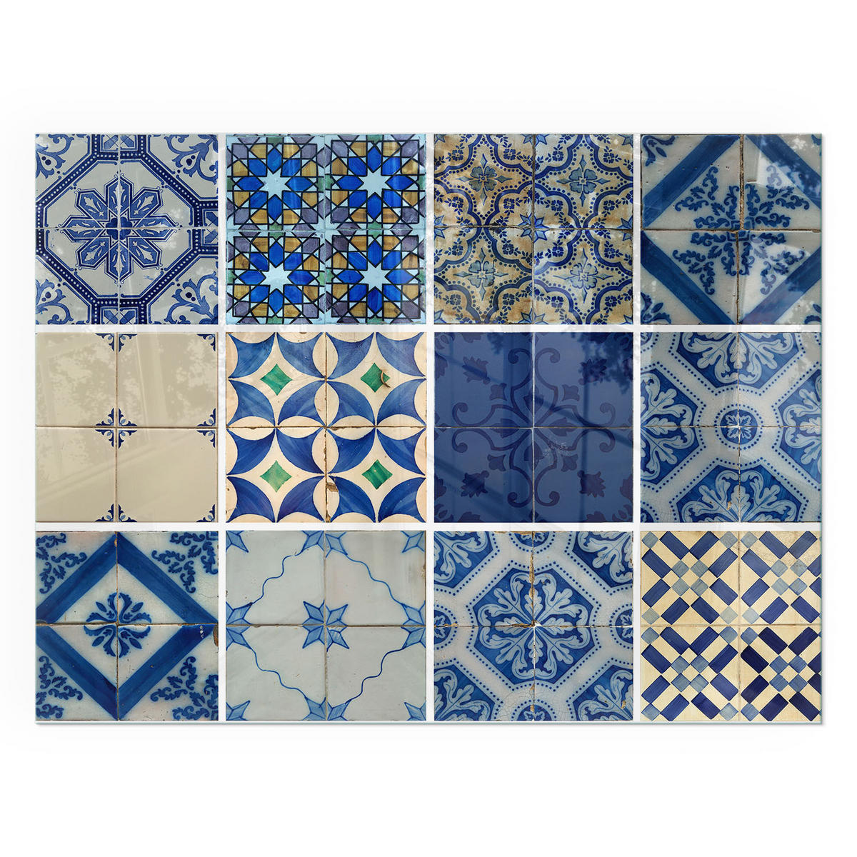 GLASPLATTE für Kamin 80x60 cm - Blau, Glas (80/60/0.4cm) - TULUP