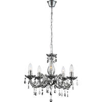 LED KRONLEUCHTER Kristall Chrom - Silberfarben, Metall (44/44/128cm) - Globo Lighting