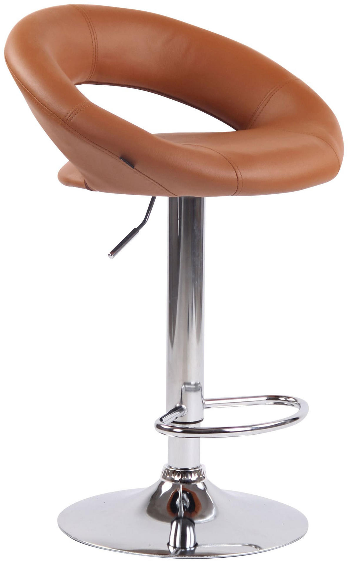 BARHOCKER 2er Set Mekim Kunstleder Hellbraun Silber - Hellbraun, Leder/Metall (53/80/47cm) - DELUKE