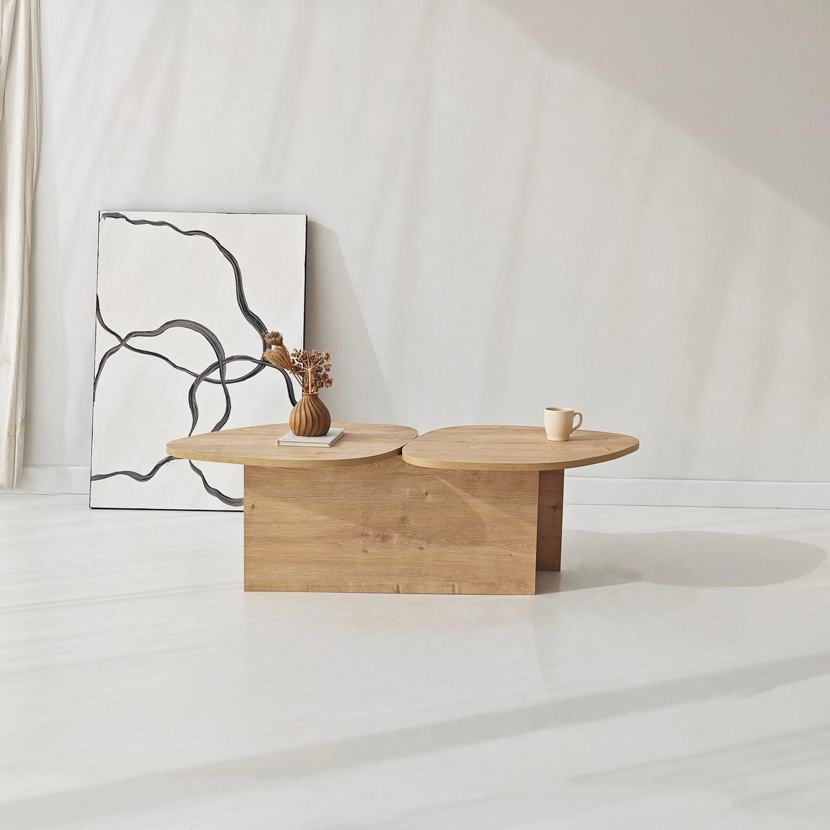 COUCHTISCH stones Braun - Braun, Holz (125/60/38cm) - Habitat Garten