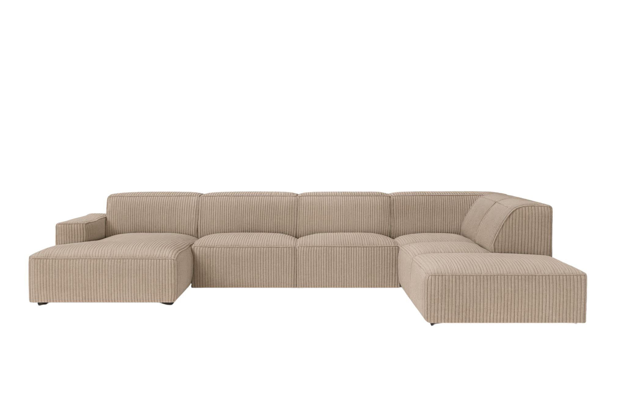 ECKSOFA Cursal V, Stoff Poso, Dunkelbeige, Rechts - Beige, Holz (364/262cm) - Kaiser Möbel