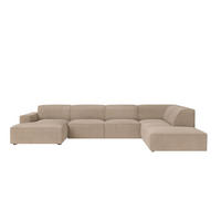 ECKSOFA Cursal V, Stoff Poso, Dunkelbeige, Rechts - Beige, Holz (364/262cm) - Kaiser Möbel