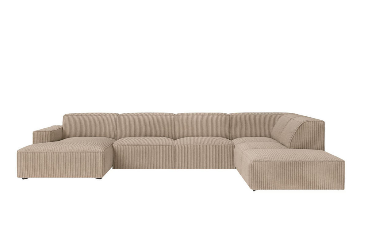 ECKSOFA Cursal V, Stoff Poso, Dunkelbeige, Rechts - Beige, Holz (364/262cm) - Kaiser Möbel