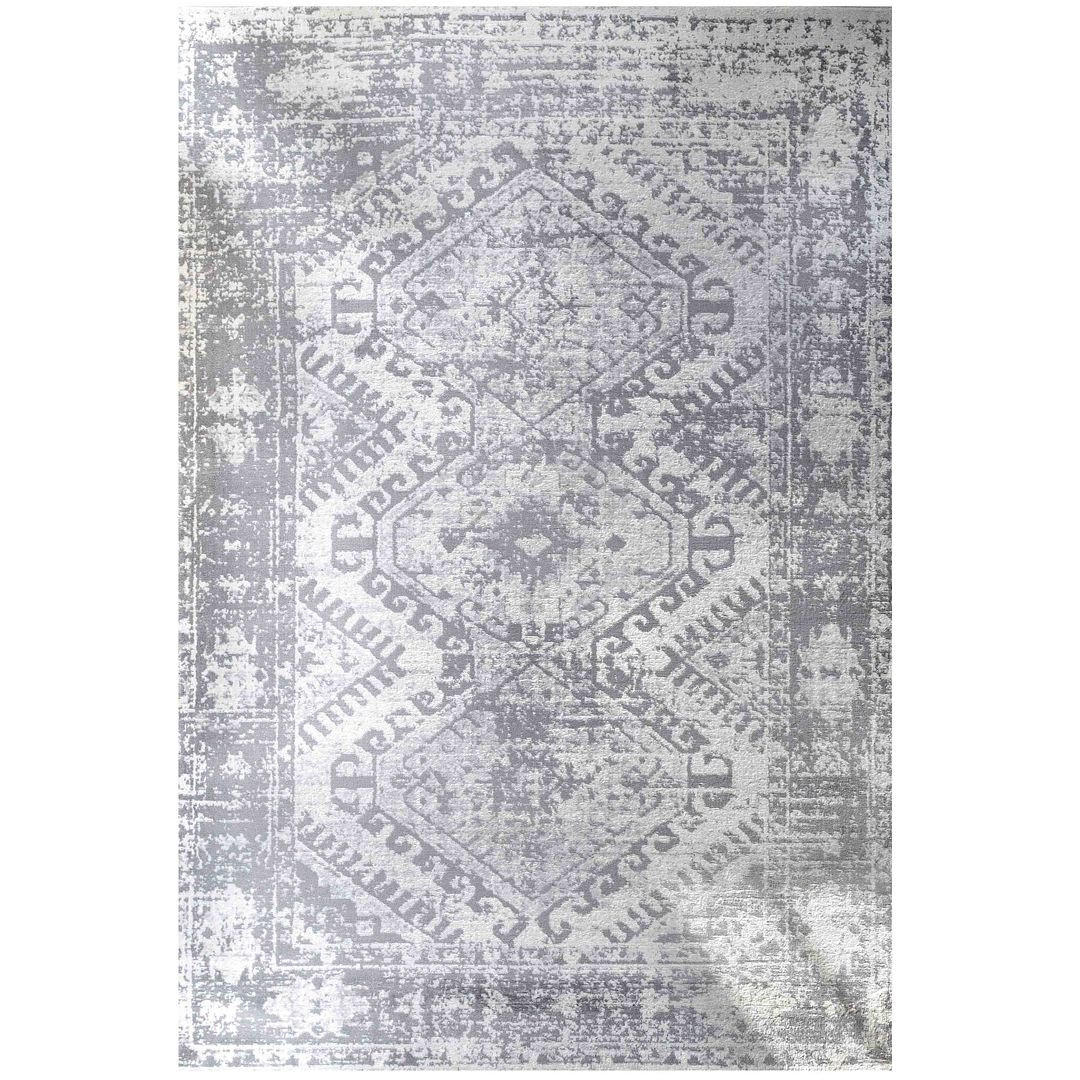 VINTAGE-TEPPICH Sophia Grau - Grau, Textil (80/150cm) - Kukoon Rugs