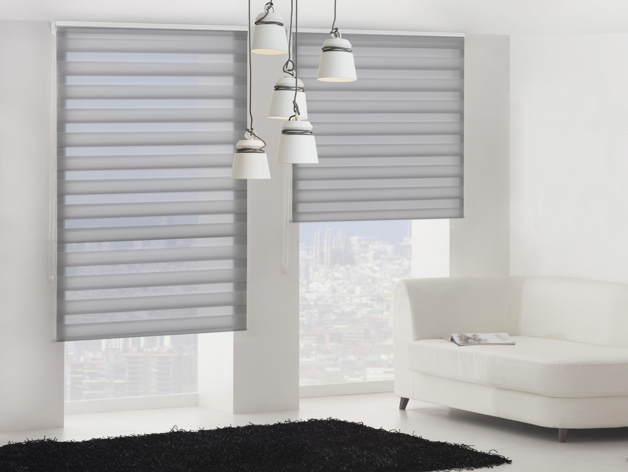 Thumbnail - Purline Rollo, Grau, Textil, Uni, Rechteckig, 140x250x1 cm, Wohntextilien, Rollos & Jalousien, Rollos