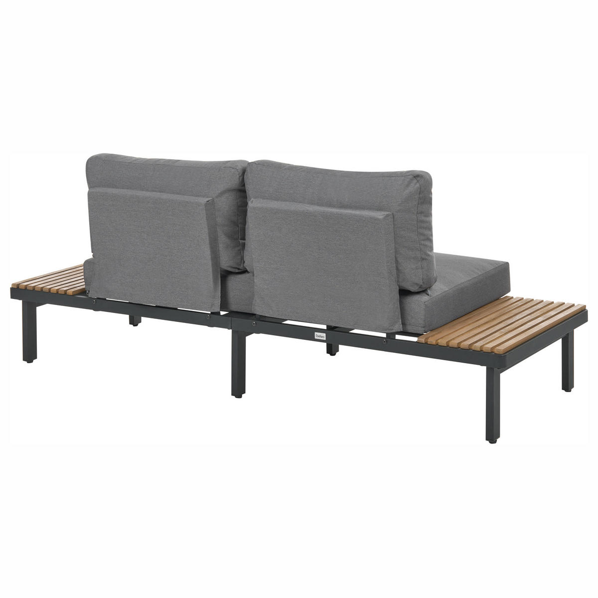 GARTENSOFA 2-Sitzer Akazienholz Dunkelgrau Fivizzano - Dunkelgrau/Braun, Holz (195/78/73cm) - Beliani