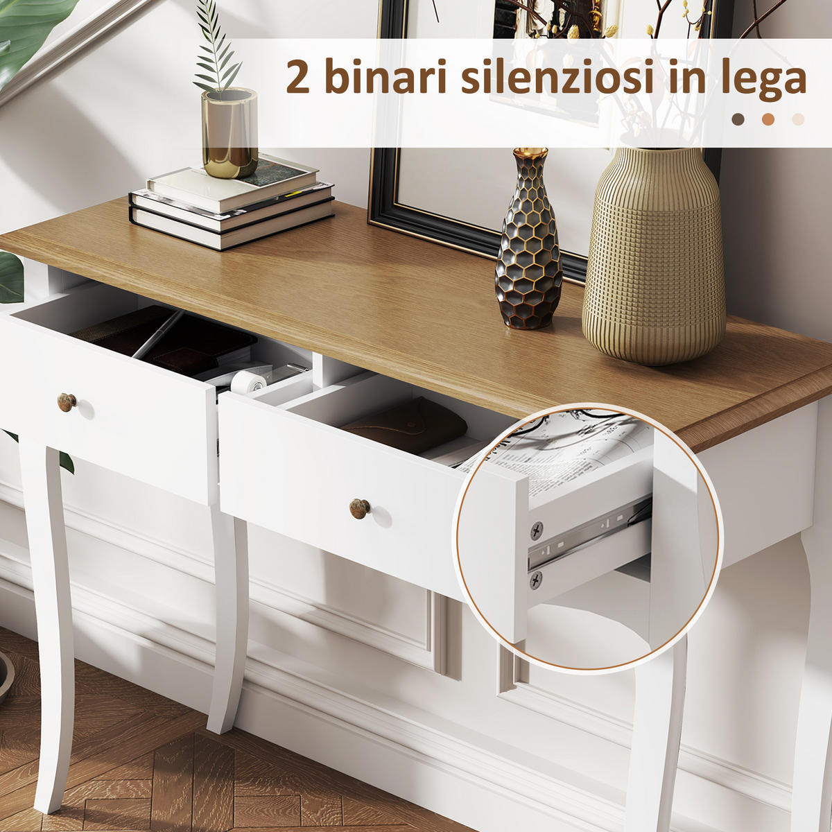KONSOLENTISCH Weiß MDF Spanplatte 1 Stück - Weiß, Kunststoff (100/35/76.5cm) - GiPP