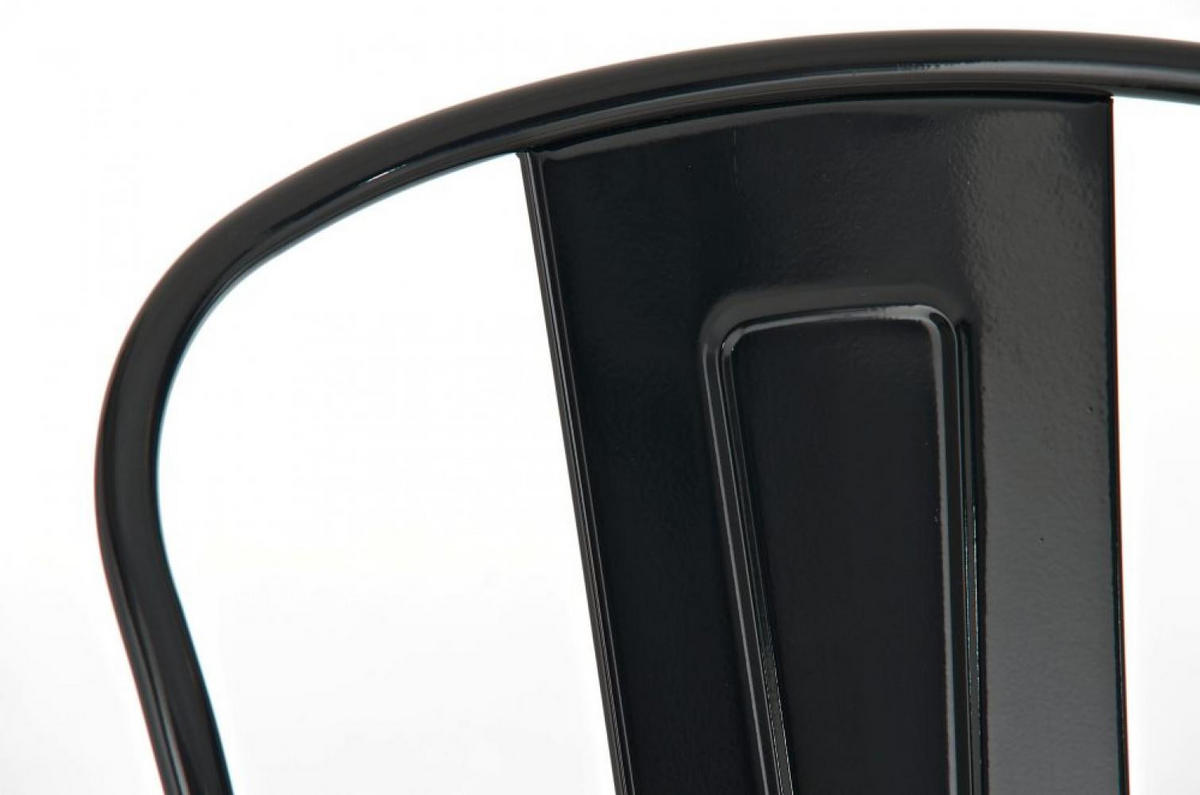 BARHOCKER Metall schwarz - Eukalyptusholzfarben/Schwarz, Metall (44/115/52cm) - CLP