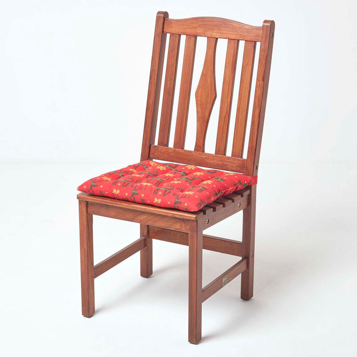 STUHLKISSEN Rentier, rot im 4er-Set 40/40/5 cm - Rot, Textil (40/40/5cm) - Homescapes