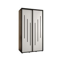 SCHWEBETÜRENSCHRANK 235,2/140/45 2-türig - Schwarz/Weiß, Holz/Metall (140/235/45cm) - Abiks Möbel
