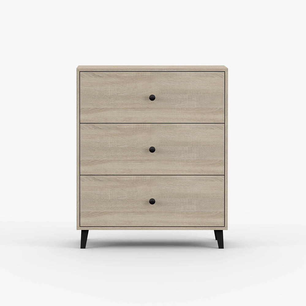 KOMMODE 80/96/45 cm Fox 3S02 Sonoma Eiche/Sonoma Eiche - Sonoma Eiche, Holzwerkstoff (80/96/45cm) - imoebel24