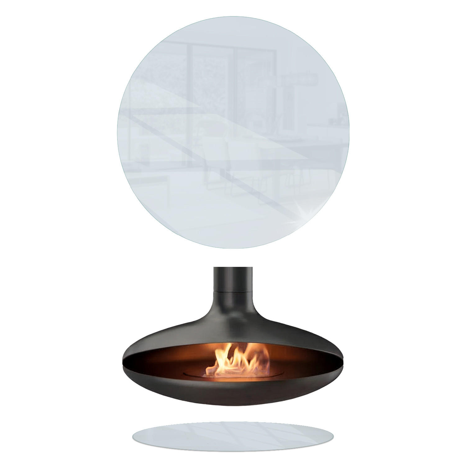 BODENSCHUTZPLATTE Ø90 cm Transparent - Transparent, Glas (90/90cm) - Wallfluent