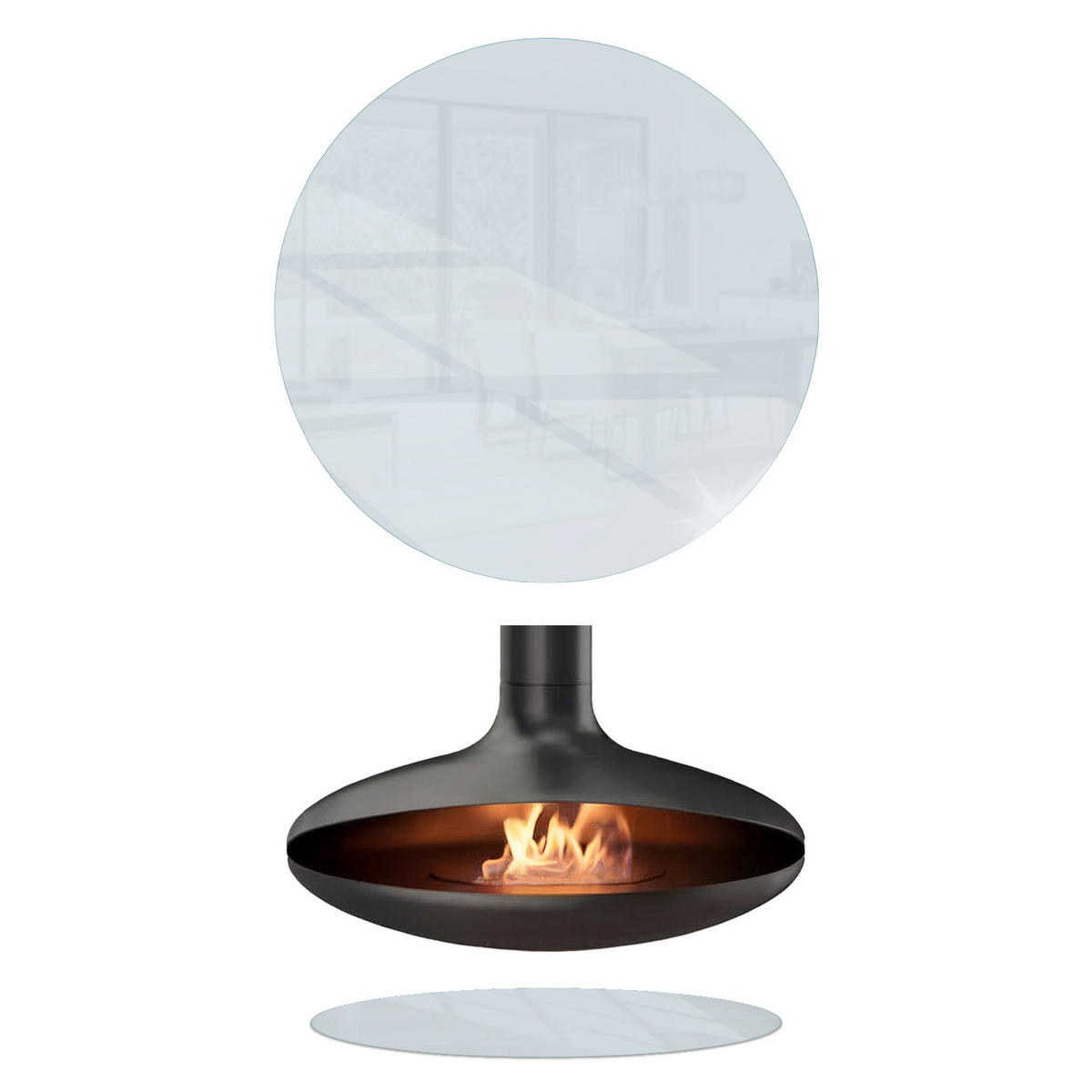 BODENSCHUTZPLATTE Ø90 cm Transparent - Transparent, Glas (90/90cm) - Wallfluent