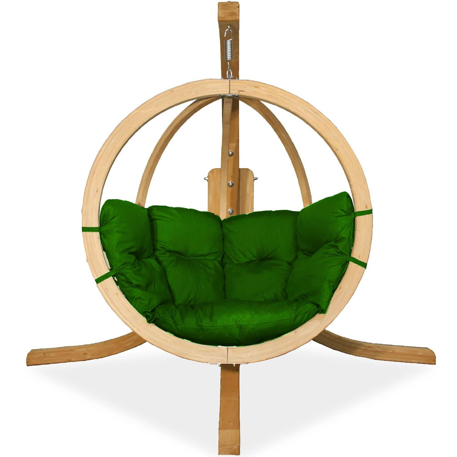 HÄNGESESSEL mit Gestell HIGLO ,Grün - Grün, Holz/Textil (230/183/130cm) - KONSIMO®