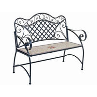 GARTENBANK Rania mit Mosaik Terrassenbank - Braun, Metall (57/97/115cm) - DELUKE