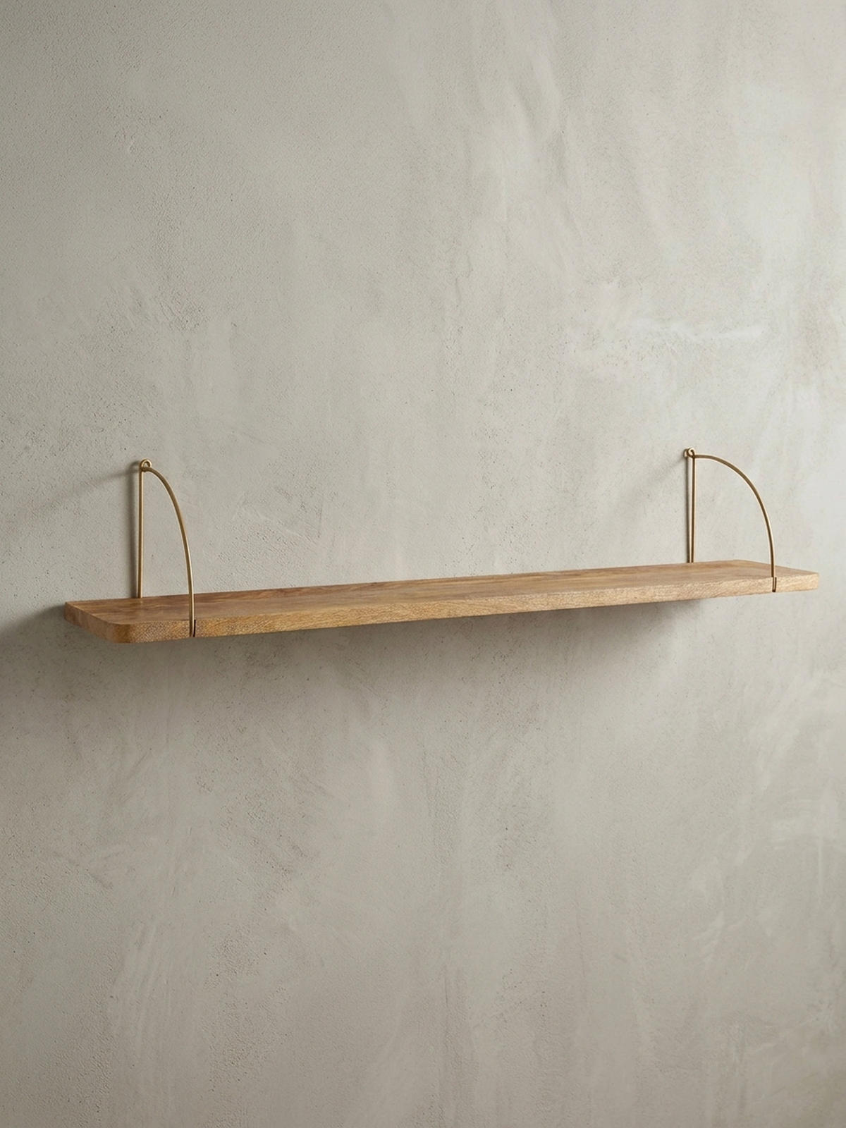 WANDREGAL TEVERE Mango Massivholz Eisen Industrial, Beige 120x22x25 cm - Beige, Holz/Metall (120/25/22cm) - KADIMA DESIGN