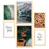 POSTER Set Mit 6 Winterberg Wandbild A3 & A4 Rahmen Aus Hellem Holz - Beige, Papier (29/3cm) - Nacnic
