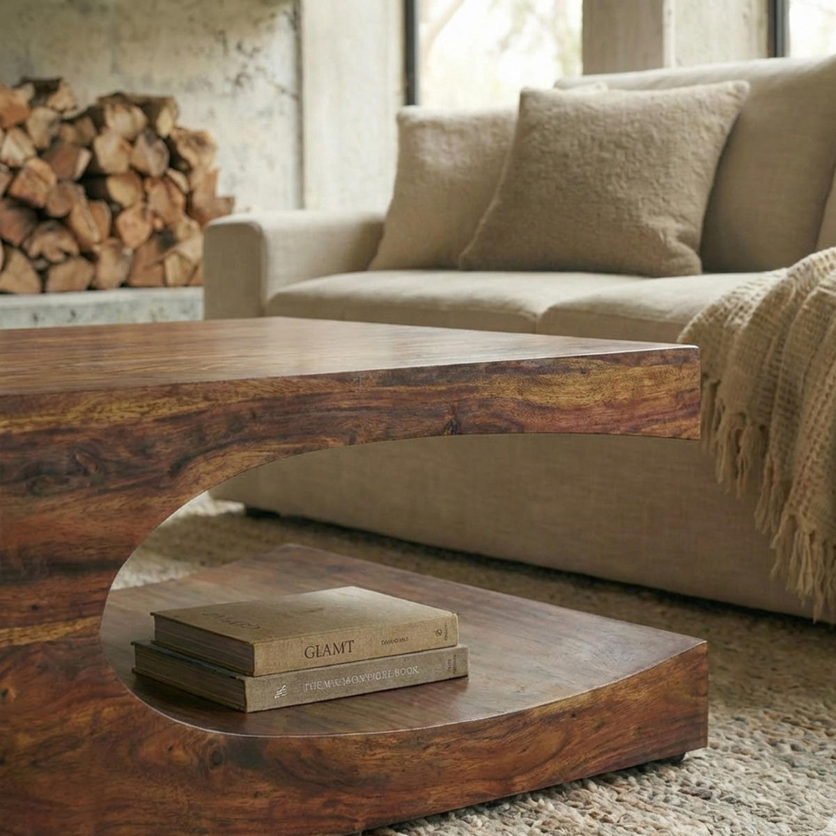 COUCHTISCH Massivholz mit zwei Ablagefächern, handgefertigt und pflegeleicht, Braun 118x70x38 cm - Braun, Holz (70/118/38cm) - KADIMA DESIGN