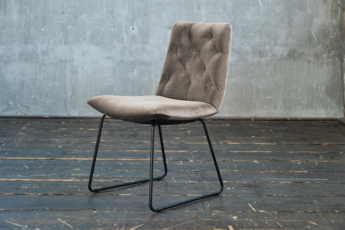STUHL NEW CHARME Grau Velvet - Hellgrau/Grau, Textil (52/87/66cm) - KAWOLA