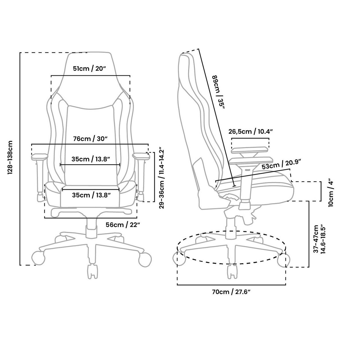 GAMINGSTUHL Vernazza XL Supersoft™ Hellgrau - Hellgrau/Schwarz, Textil/Metall (76/138/53cm) - Arozzi
