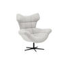 SESSEL SENSI Relaxstuhl mit 360° Drehung und Schwingfunktion – Lux-Schaumkissen, Weiß, 104x46x119 cm - Schwarz/Weiß, Holz/Textil (104/119/84cm) - DomoHome