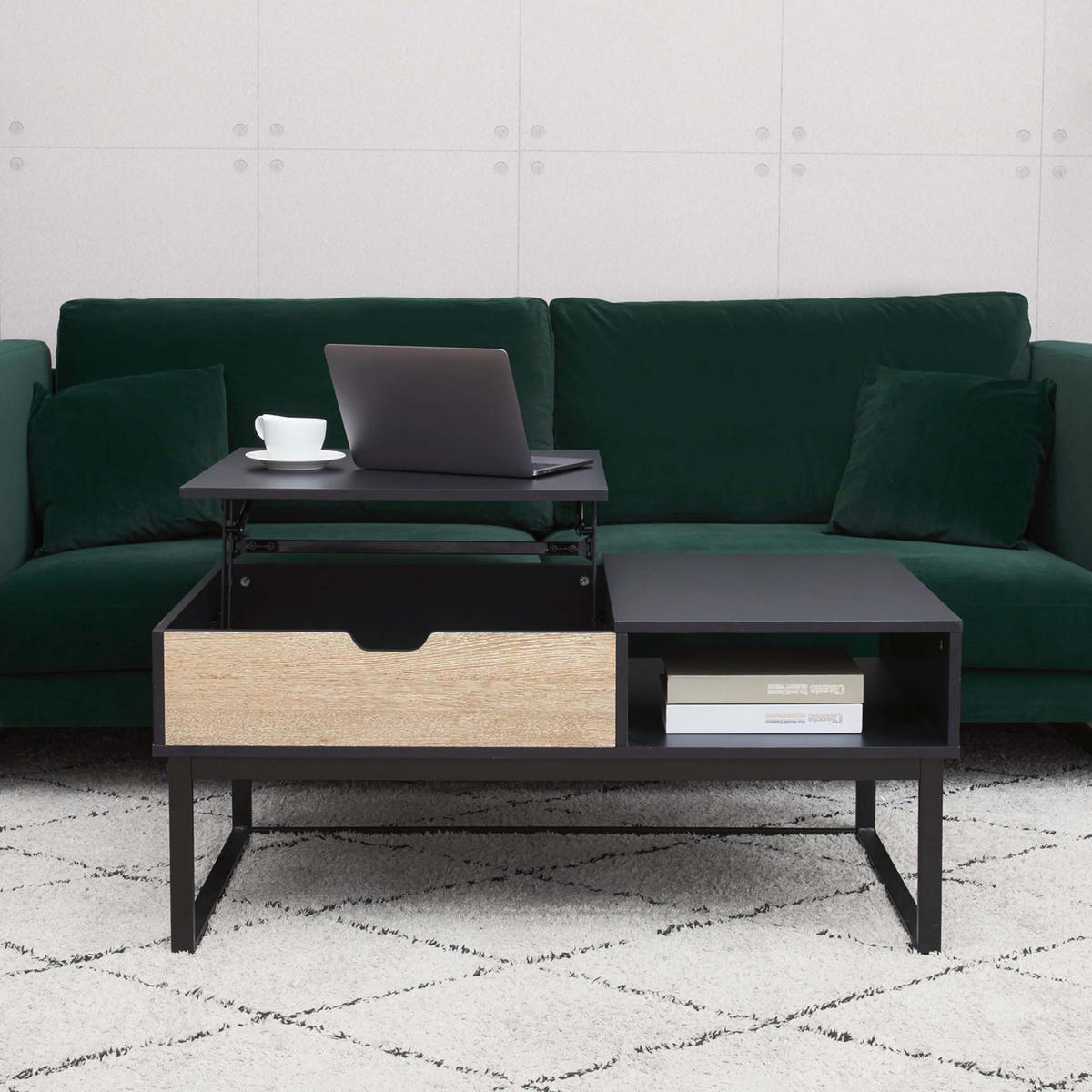 COUCHTISCH Schwarz - Schwarz, Holzwerkstoff (45.1/60.3/45.1cm) - Teamson Home