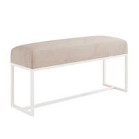 POLSTERBANK MUSE 90 cm Weiß / Beige ,Metallgestell - Beige, Metall (90/47/30cm) - Idohome