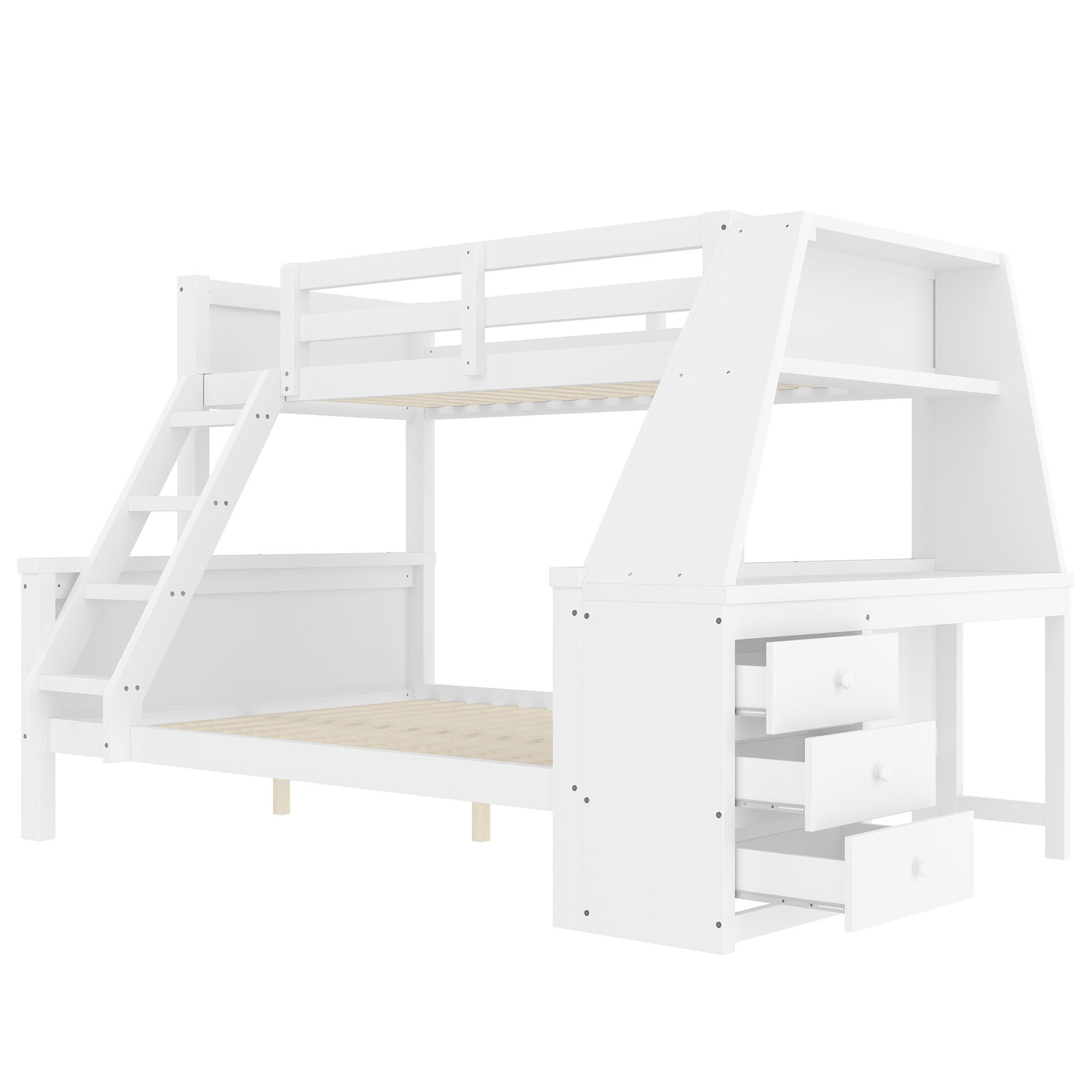 ETAGENBETT Kinderbett Weiß - Weiß, Holz (90/200cm) - ComfortXL