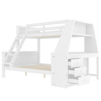 ETAGENBETT Kinderbett Weiß - Weiß, Holz (90/200cm) - ComfortXL