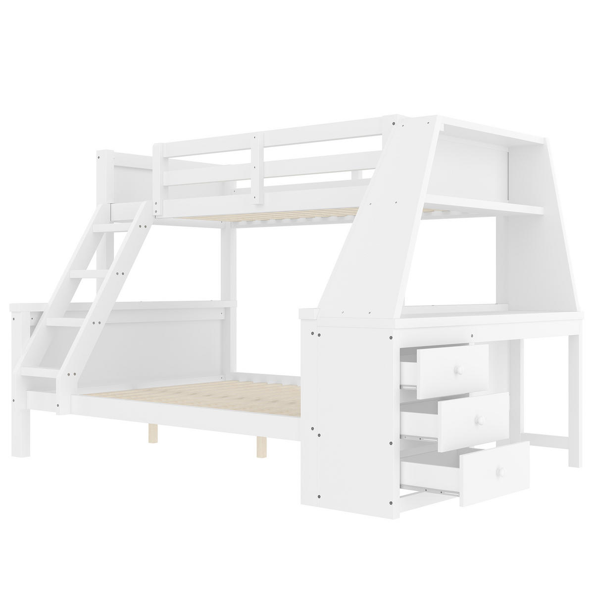 ETAGENBETT Kinderbett Weiß - Weiß, Holz (90/200cm) - ComfortXL