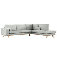 ECKSOFA mit Ottomane - Buchefarben/Grau, Textil (287/219cm) - home24
